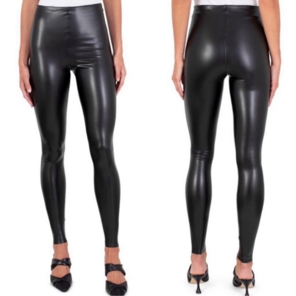 NWT Joie Black Faux Leather Leggings Contemporary Fit Size Small